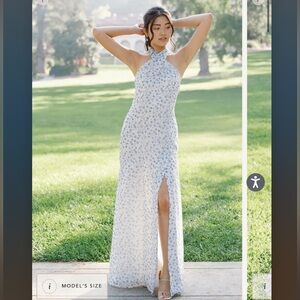 Revelry Athena Chiffon Floral Print Dress